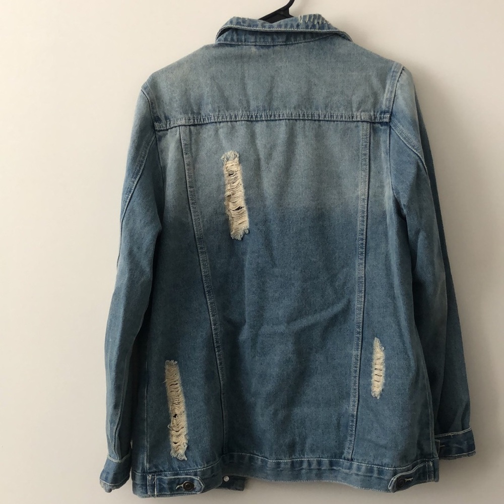 Medium Oversized Ripped Jean Jacket - Picture 3 of 4